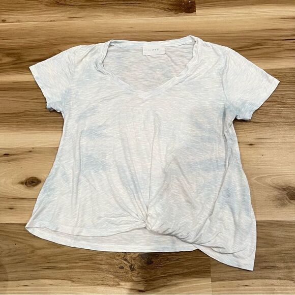 Six/Fifty White and Blue Knot Tie Dye Tee Shirt Women’s Small - Picture 1 of 4